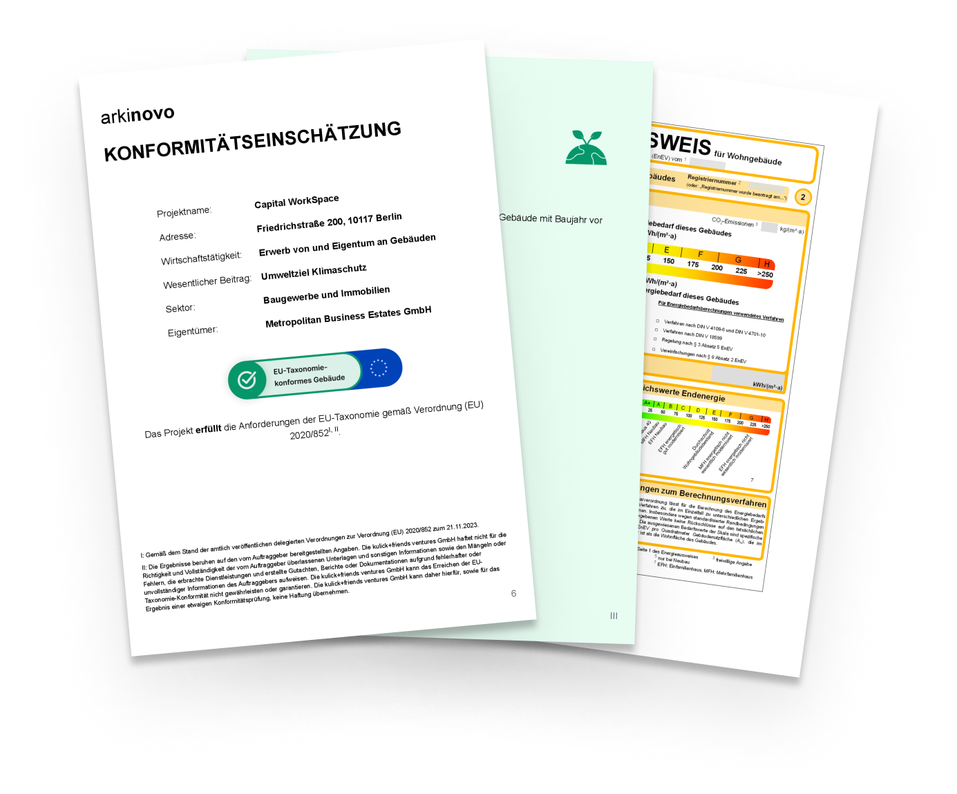 Beispiel für einen PDF-Export aus arkinovo KONFORMITÄT