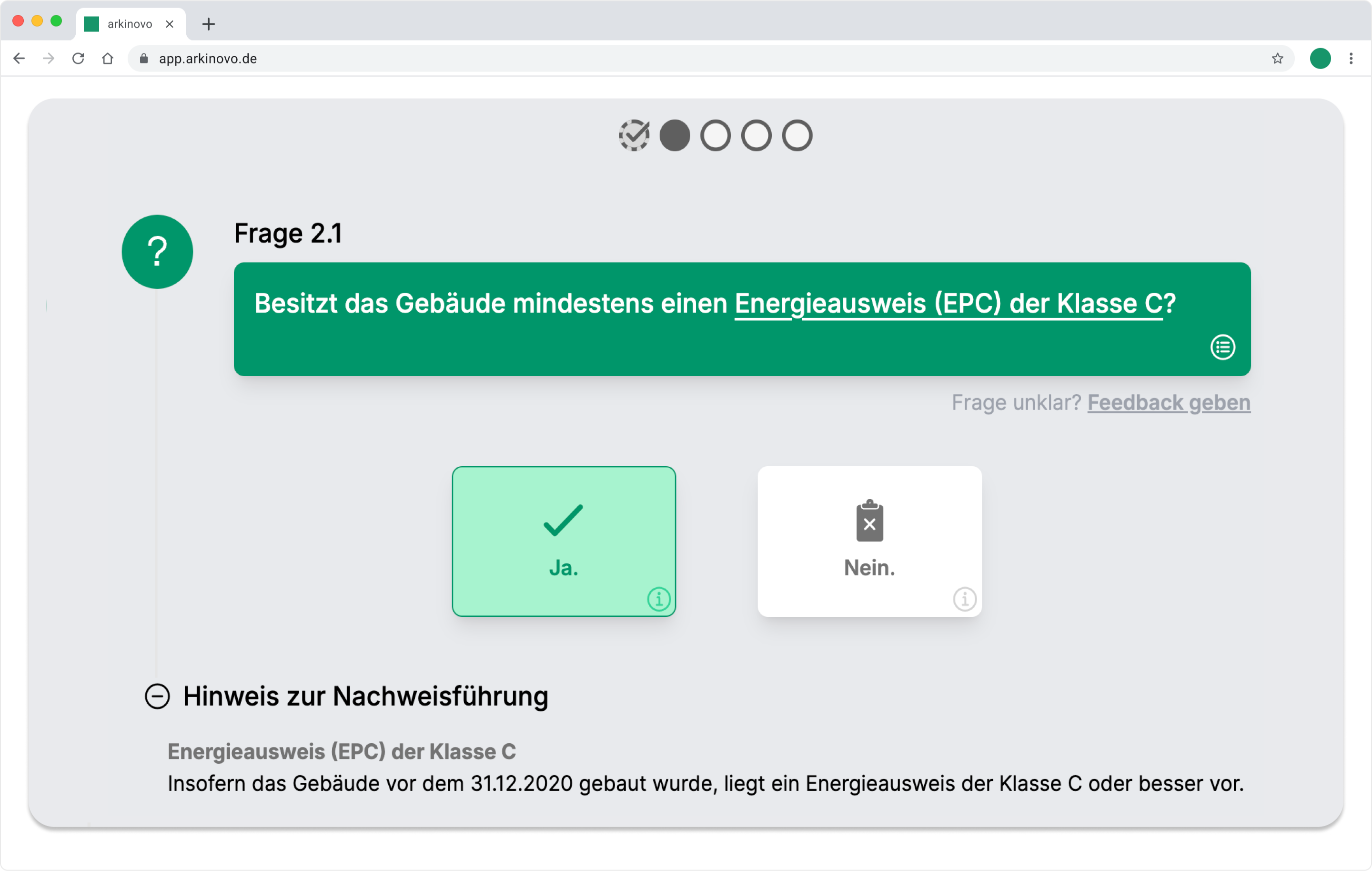 Beispielfrage im Rahmen der Analyse